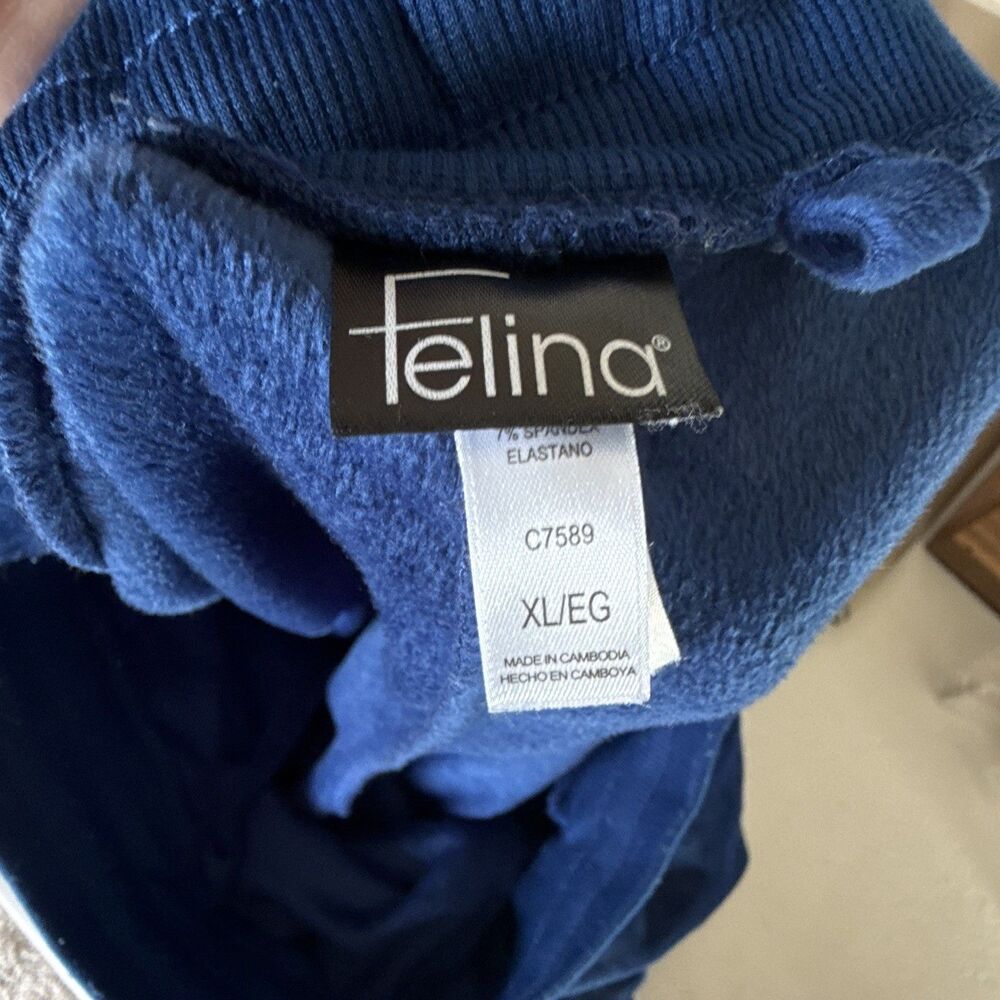 Felina Blue Velour Tracksuit Set Full Zip Hooded Jacket & Pants XL - Picture 8 of 13